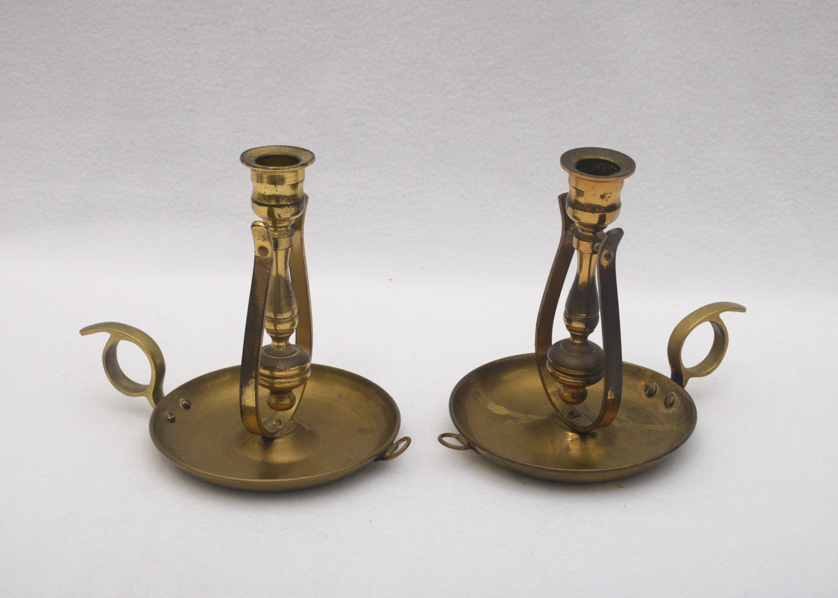Pair of Brass Ship Gimbal Candle Holders EBTH